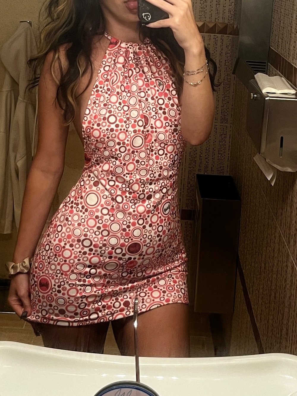 Omighty pink halter mini dress